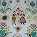 reserve for martina 1 5/8 yards 35 wide Vintage 50s folk art print cotton Bark Cloth fabric