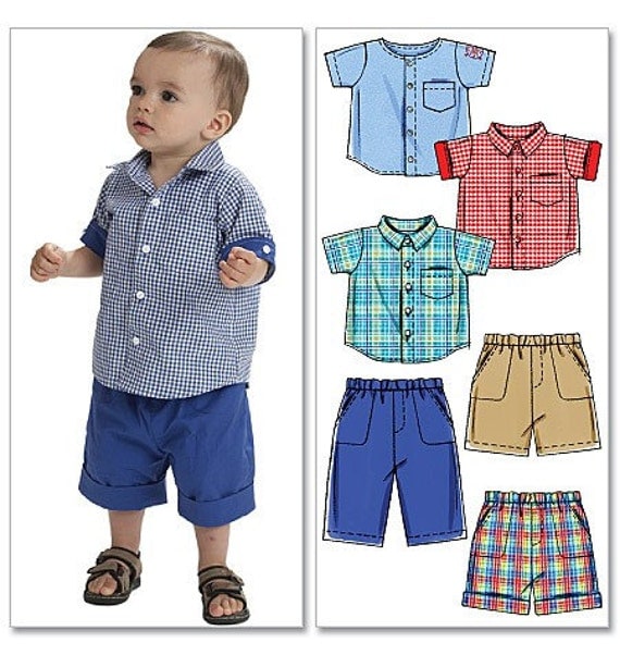 BABY CLOTHES PATTERN / Boys Shirts Pants and Shorts / Small