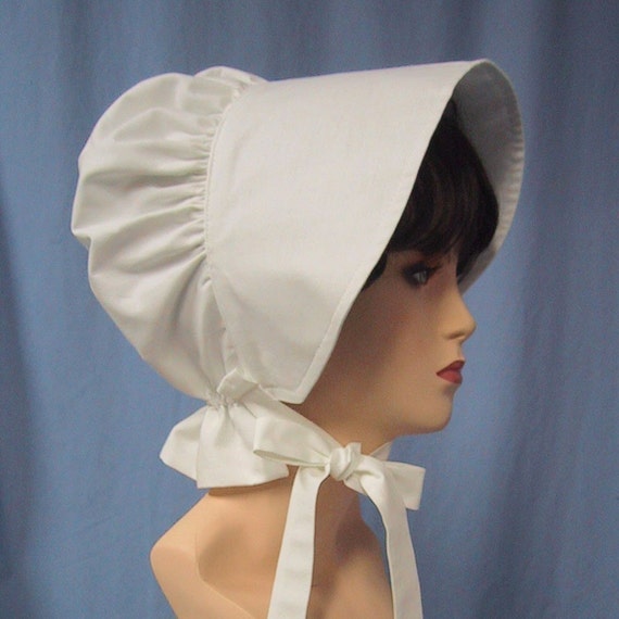 Sun Bonnet Pioneer Costume White Cotton Muslin Colonial