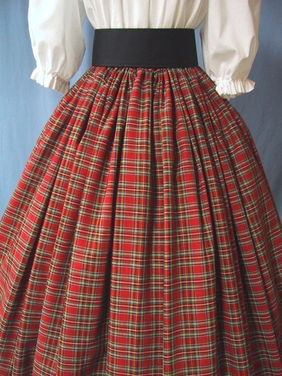 Tartan Plaid Long Skirt Ren-Faire Costume Scottish