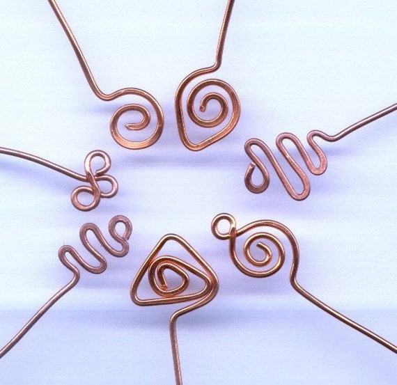 Items similar to 7 Pairs Decorative Copper Head Pins in 7 Different