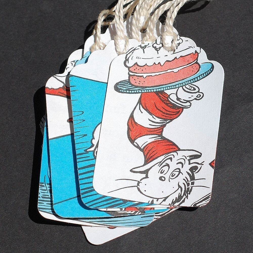 vintage gift tags 15 Cat in the Hat tags