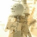 JOY Snow Angel on Candy Container Box - Winter White, Glass Glitter, Vintage Sheet Music, Mother of Pearl Buttons