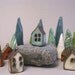 TURQUOISE - Tiny House Pendant in Red Stoneware