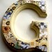 Hand decorated 'G' wood letter 6.5", Home decor, Wall decorations, Wall hanging, Wood letter.