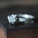 Rough DIamond Ring in Sterling Silver, engagement ring, wedding ring, natural diamond, hammered band, prong setting
