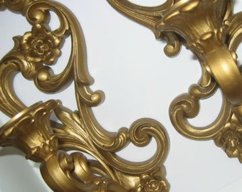 Vintage Paris Apartment Gilt Look Candle Sconces