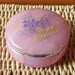 Vintage Pink with Lavender Opaline Marble Glass Make-up Dish with Hinged Lid SALE