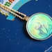 1 left- Vtg GRIM REAPER 90s Glass Hologram 24" gold plated Necklace