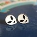 LAST PAIR- VTG 90s White Alien Head Stud Earrings