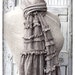 Rustic Ruffled French Cotton Knit Scarf, Raw Edges and Tattered Clothing, Lightweight