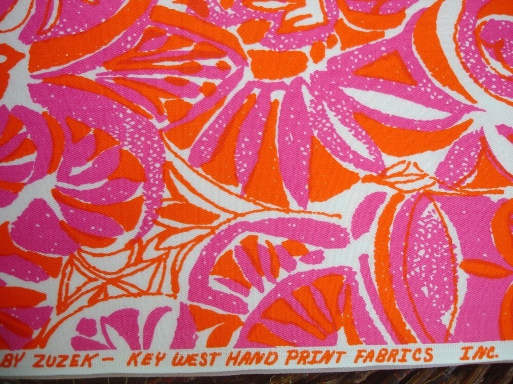 Vintage Key West Hand Print Fabric Impressions by Zuzek