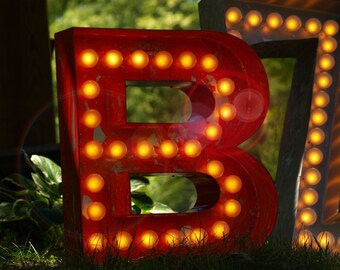 Large Huge Movie Vintage Marquee Art bulb channel any letter Light Up Vintage Indoor