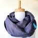 Last one SALE Wool silk infinity scarf wrap for him charcoal grey cloth
