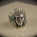 Silver Native Chief Head Ring