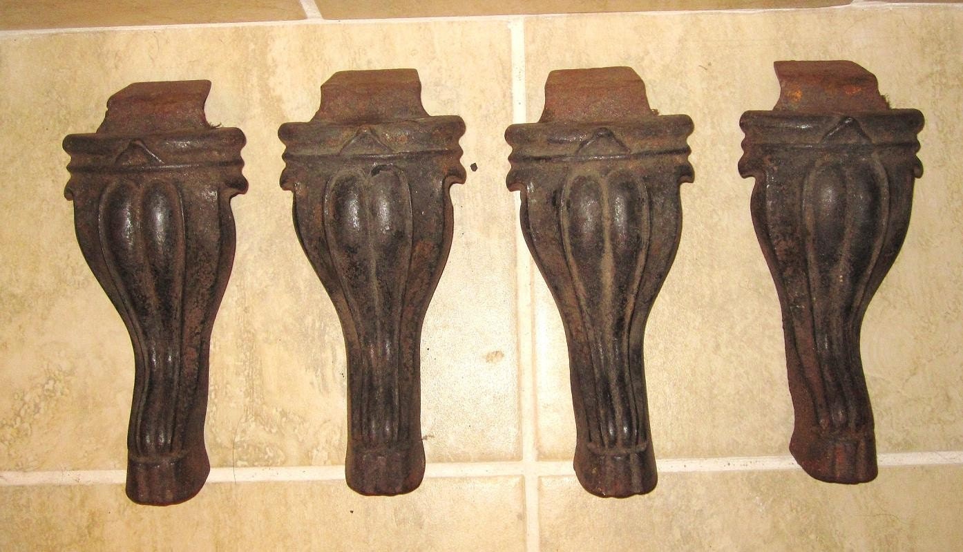 Heavy Cast Iron Antique Salvaged Table Legs