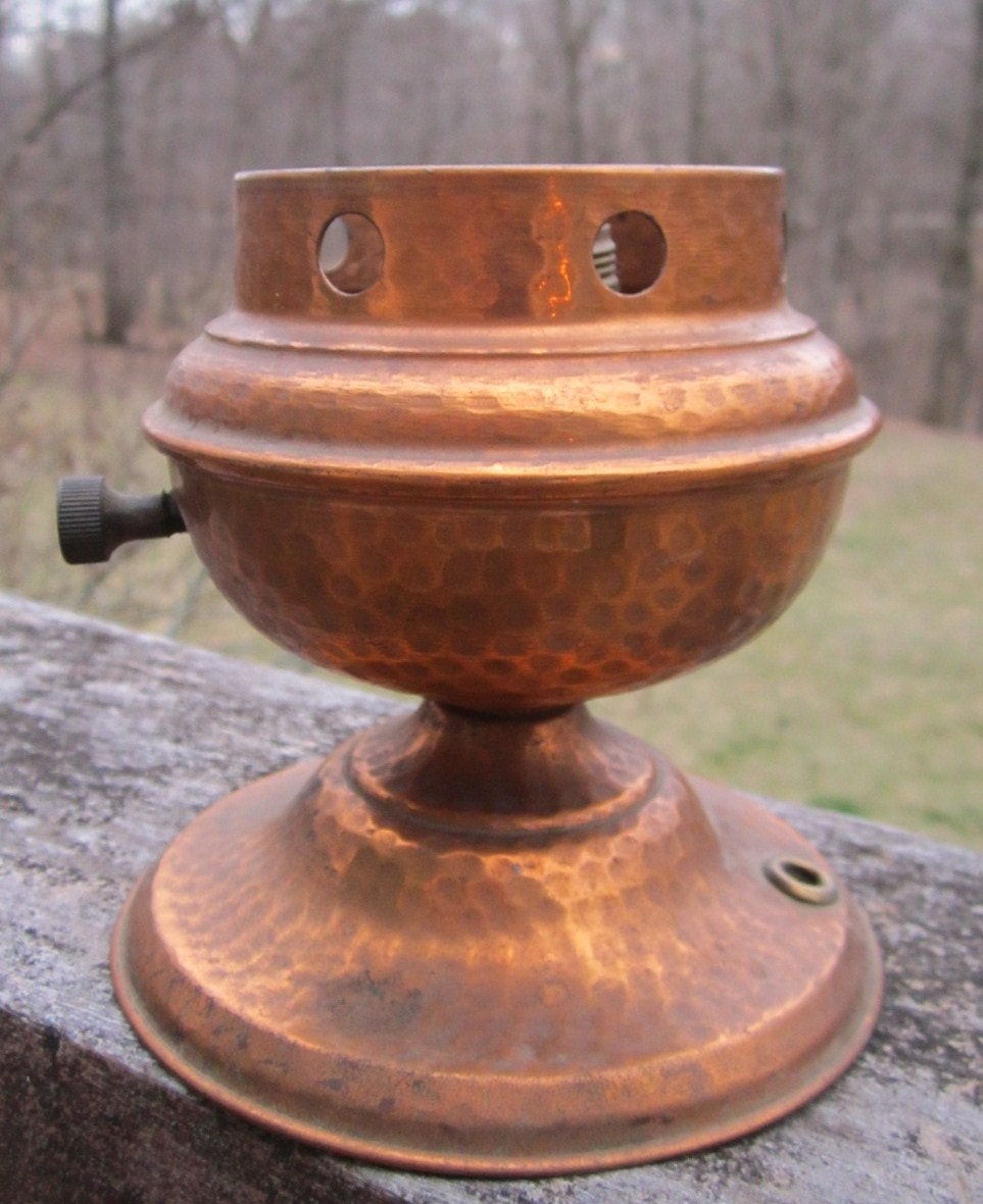 Vintage Copper Lamp Base for Repair