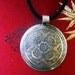 SALE Silver Metal Etched Pendant from India Cord Necklace