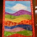 Landscape Batik Art Quilt, displays on 5 x 7" easel frame