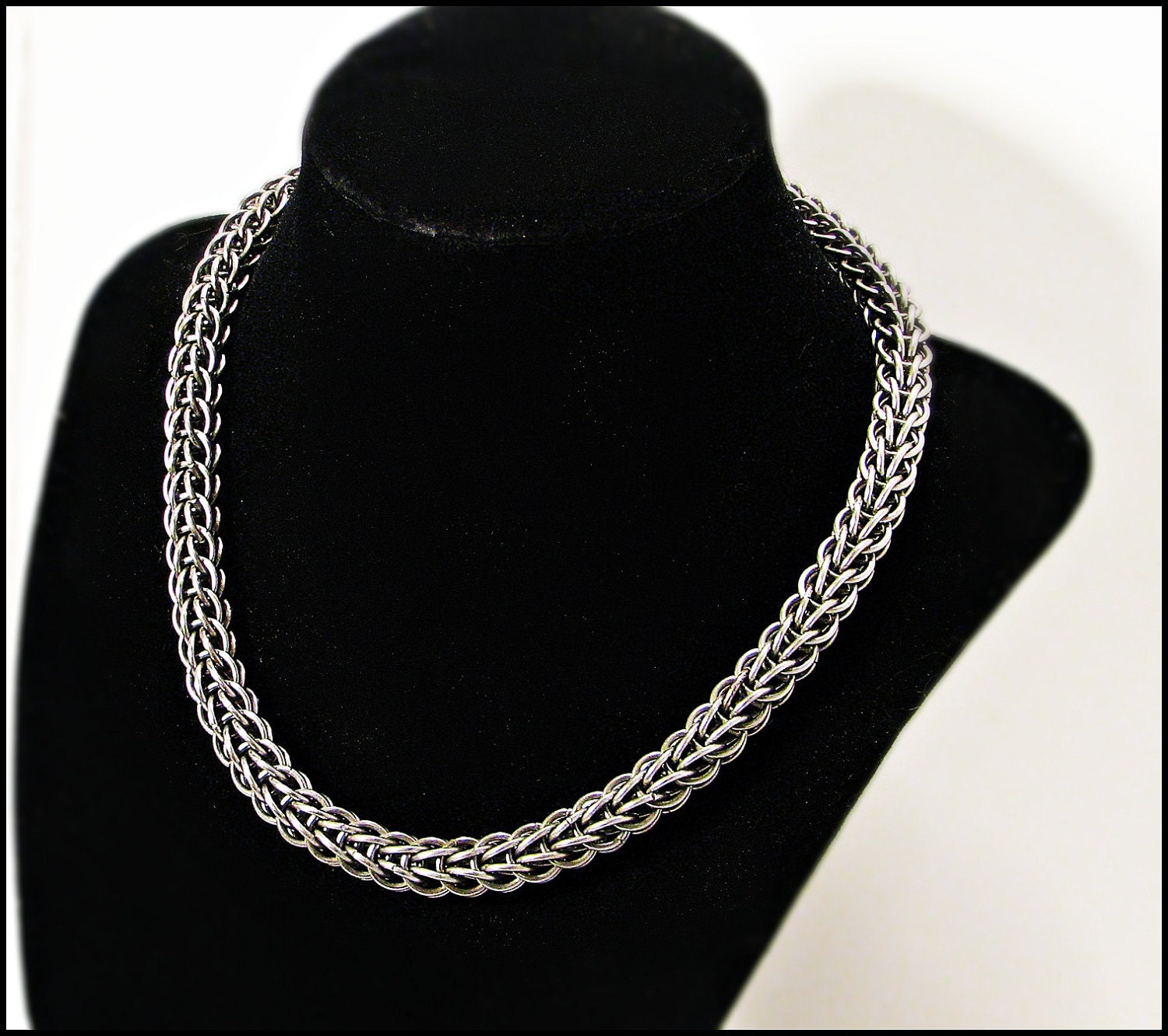 Classic Chainmail choker stainless steel Full Persian weave