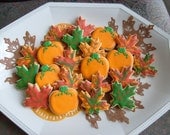 Mini Autumn Mix - Fall Decorated Cookies -Pumpkin and Leaves Decorated Cookies - 2 dozen Il_170x135