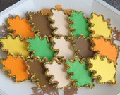 Happy Fall - Fall Decorated Cookies - Fall Leaves Decorated Cookies - 12 Cookies Il_170x135