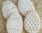 PLATINUM EGGS - Easter Egg Cookies - Egg Decorated Cookies - Egg Wedding Cookies -4 Cookies Il_170x135