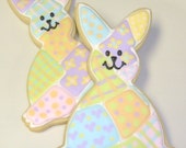 Patchwork Bunny Cookies - Baby Shower cookies - Easter Bunny Cookies - 6 Cookies Il_170x135