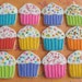 Rainbow Sparkle Cupcakes - Cupcake Decorated Cookies - Cupcake Cookies - Birthday Decorated Cookies 1 Dozen
