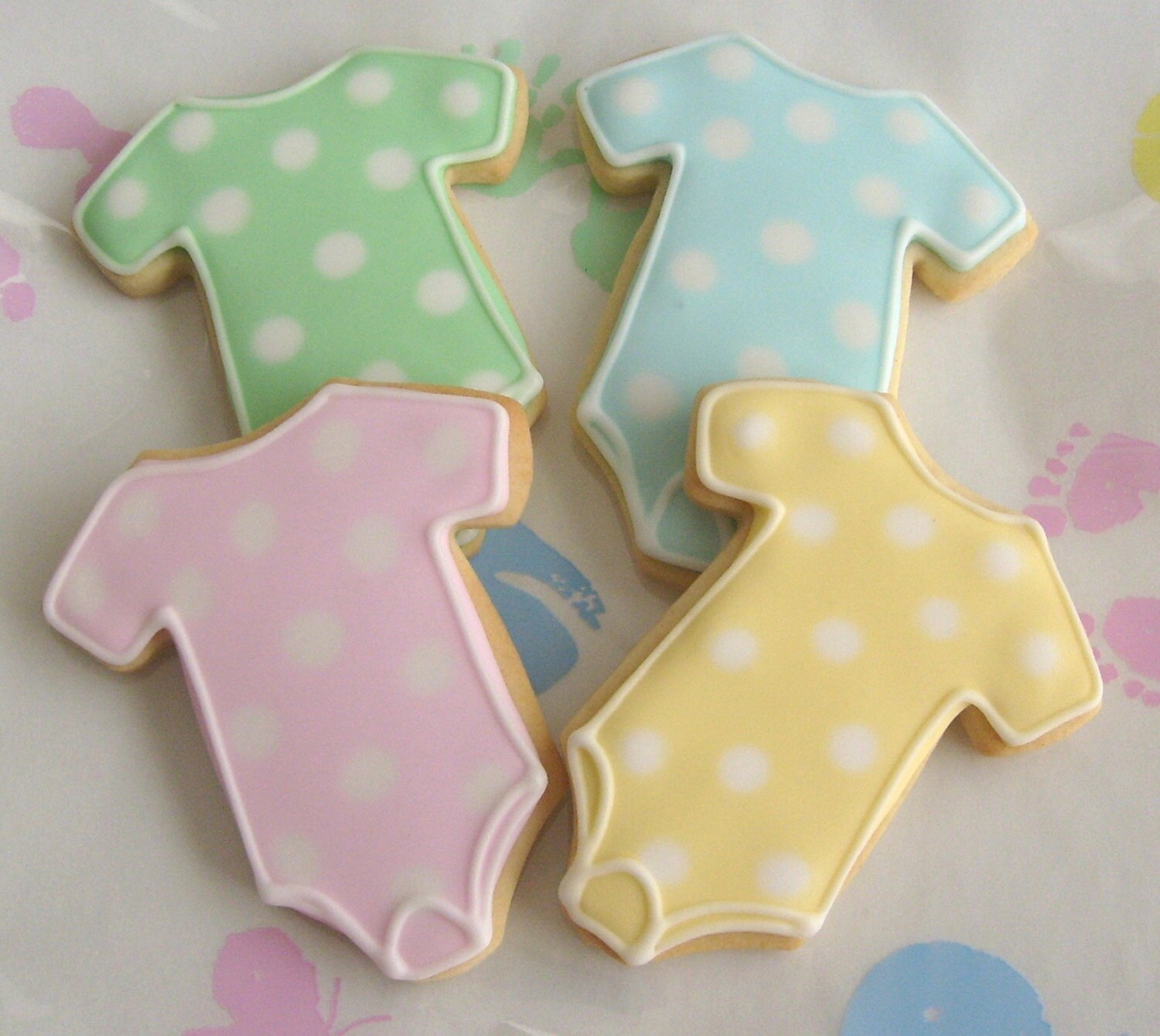 Polka Dot Baby Onesie Cookie Favors Baby Onesie Decorated