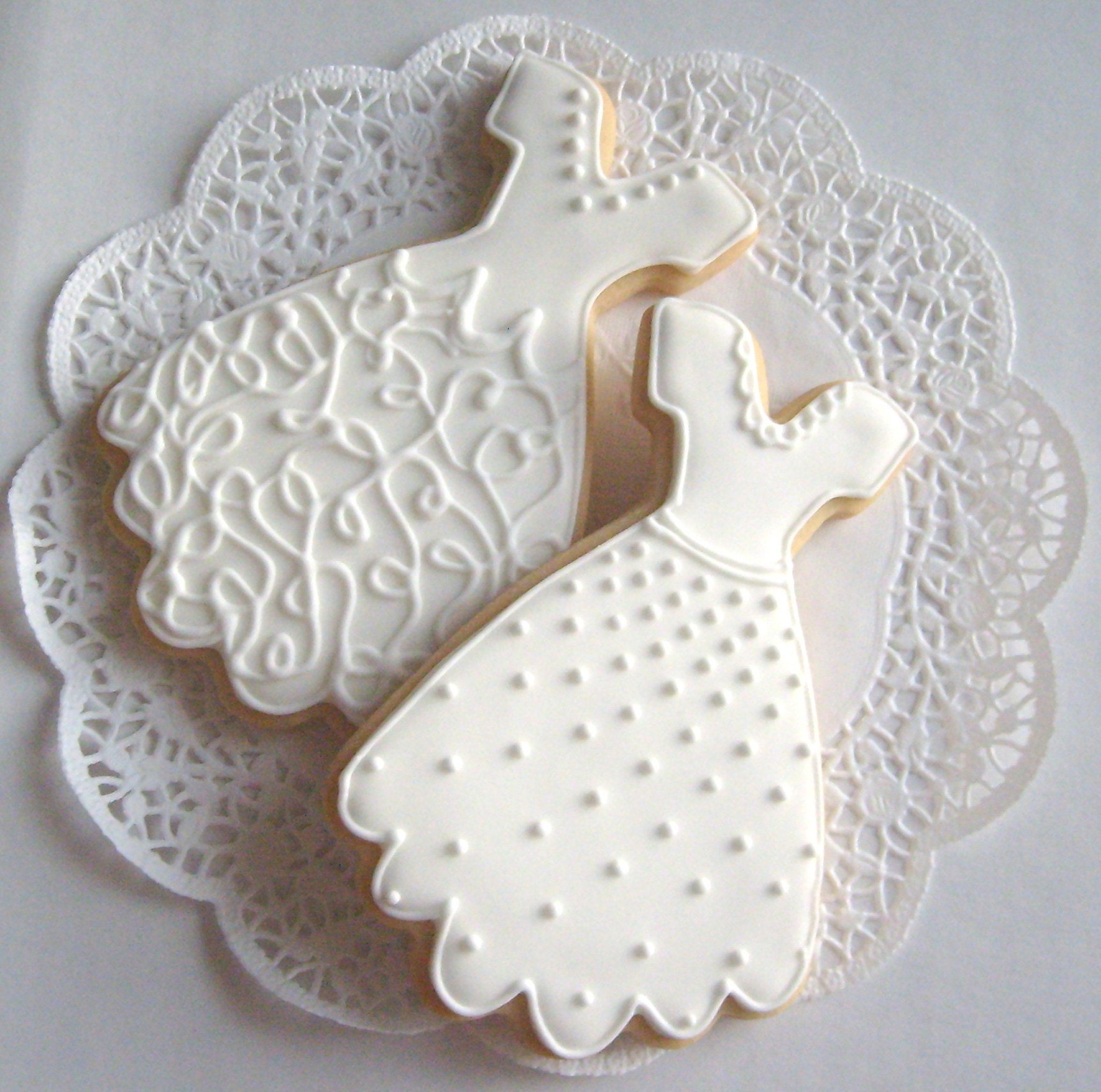 WEDDING DRESS COOKIE FAVORS Decorated Wedding Dress cookie