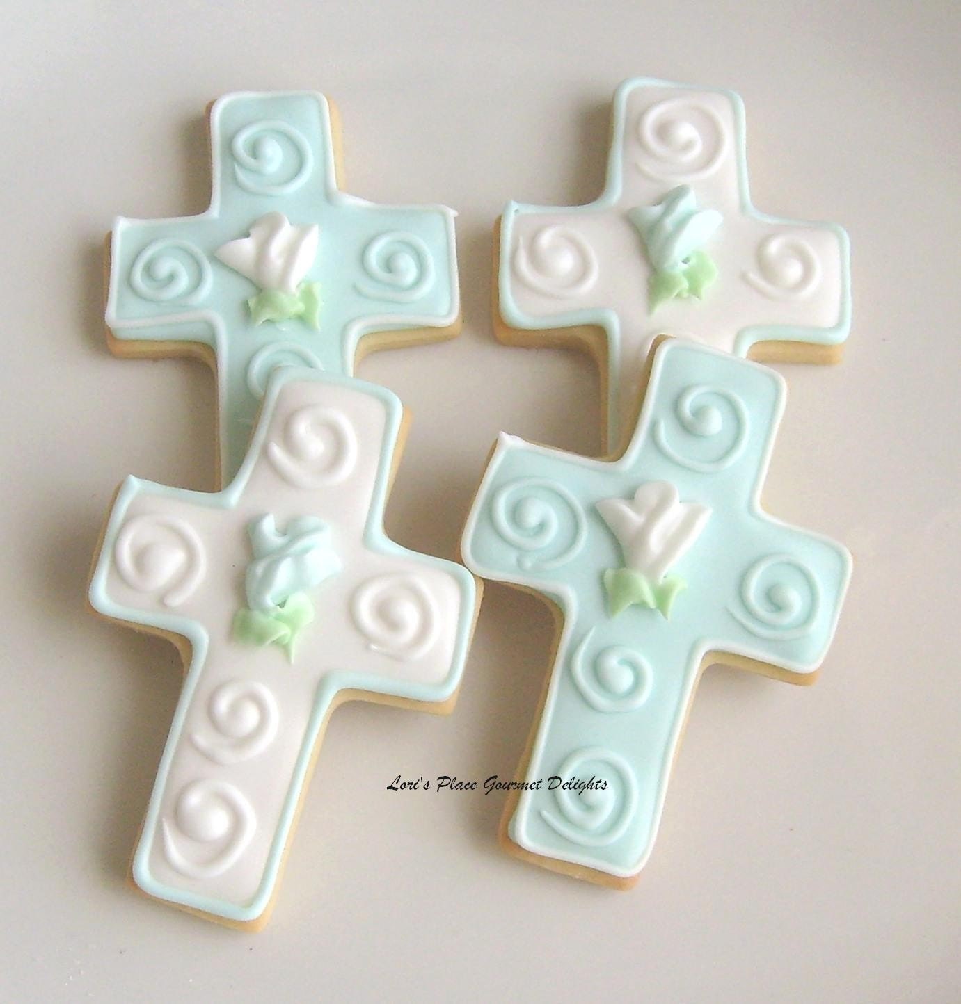 Cross Cookie Favors Cross Decorated Cookies First