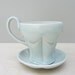 Robin's Egg Blue Darted Teacup and Saucer