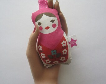 Big Matryoshka Plush Doll Keychain - Purse Charm - Clip On