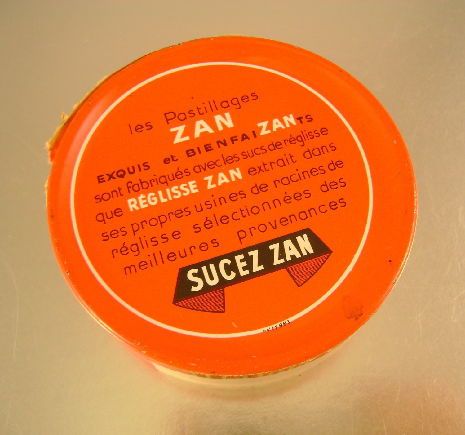 Vintage French Licorice Candy Tin Reglisse Zan
