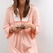 Uber 70s Pastel sweet VINTAGE Boho Cotton Gauze Madras Striped Bib Maxi Dress S