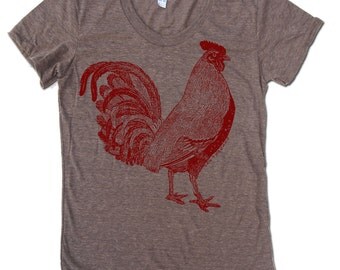 Womens ROOSTER T Shirt american apparel S M L XL (17 Colors Available)