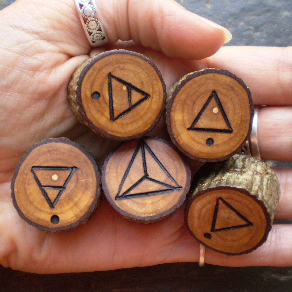 Natural Wood Element Symbols Rowan Portable by mazedasastoat