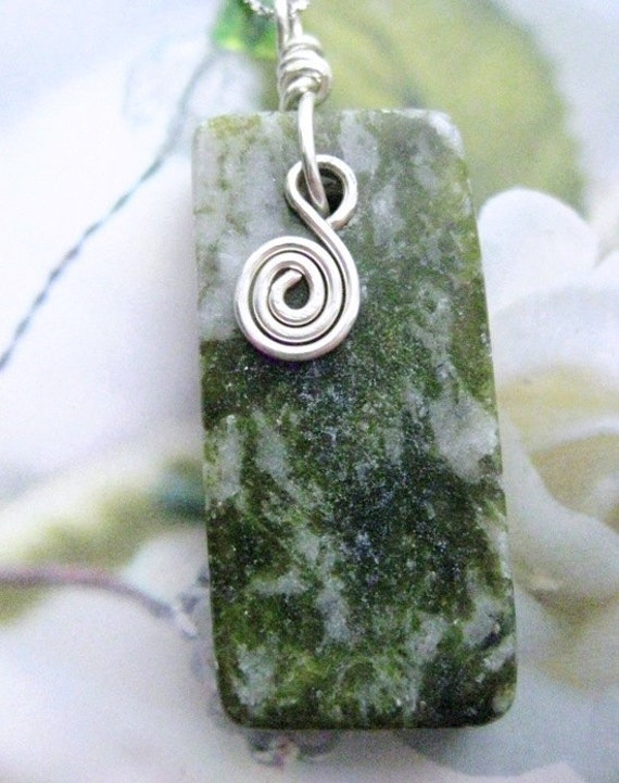 Celtic Connemara Marble Pendant. Unique Stone Pendant Made in