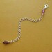 Silver Necklace Extender with Tourmaline. Sterling Silver Extender Chain. Lengthener. October Birthstone