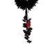 Cherry leather necklace.