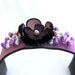 Purple leather bracelet with flowers