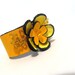 Orange flower leather bracelet