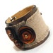 Leather bracelet with linen
