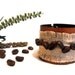 Coffee bean linen and leather bracelet. Leather jewelry