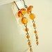 Amber Dangle Earrings Vintage Glass Beads Topaz Honey Yellow Jellyfish Jewelry