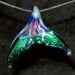 whale tail fluke dichroic glass pendant bead handmade lampwork san juan island souvenir BY crisanti glass
