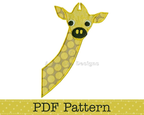 Baby Giraffe Applique Template Animal DIY Children PDF