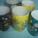 5 Beautiful Vintage Cloisonne Saki Juice Cups Japan 1970s