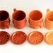 Vintage Tupperware Mugs with Coasters / Lids